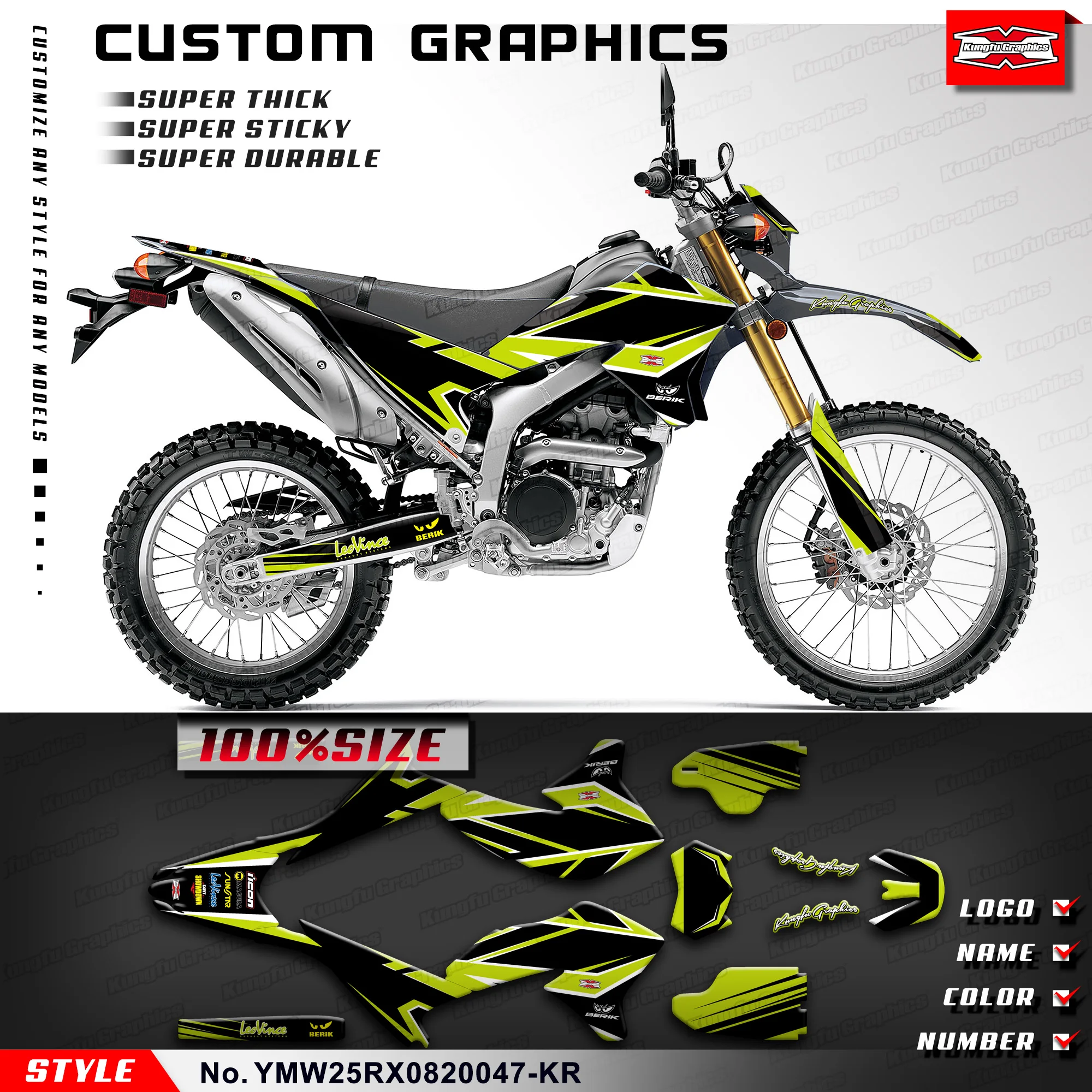 

Липкая наклейка KUNGFU для видеосъемки Yamaha WR250R WR250X 2008-2020, YMW25RX0820047-KR