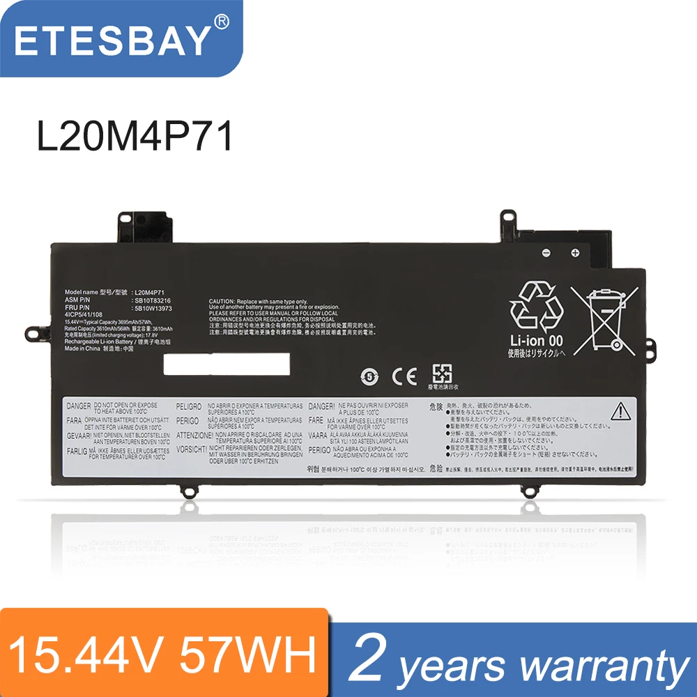 Batteria Per Laptop Etesbay Muslimah Per Lenovo Thinkpad X1 Carbon Gen 9 10 X1 Yoga 6Th 7Th Gen 6 7 Series Muslimatexayer 57Wh