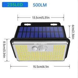Premium Solar-Powered Outdoor Security Lights - Super Bright LED Motion Sensor Wall Lamps (2-Pack, IP67 Waterproof) - 2PCS (235led)