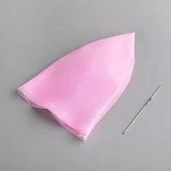 Salon Silicone Hair Coloring Cap with Hook Needle - Reusable Highlighting and Hairstyling Tool (Pink Set)