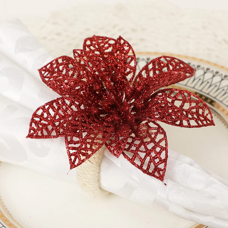 

5pcs/lot Artificial flower home decoration napkin ring, Christmas decoration pine cone napkin ring, hotel table napkin buckle