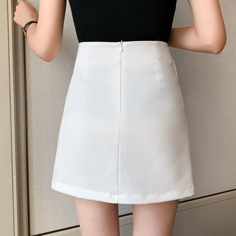 2024 Women Korean High Waist Solid Oversized Elegant Pencil Skirts Big Bow Knotted Female Summer A-Line Diamond Mini Short Skirt