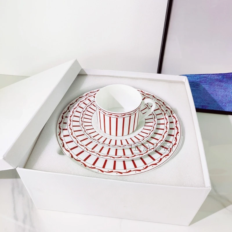 סט ארוחת ערב קרמיקה משופרת בעלת 16 חלקים, עיצוב אירופי, צלחות, קערות, כוסות, סט ארוחה מלא ל-4 מדיח כלים איכותי ובטוח