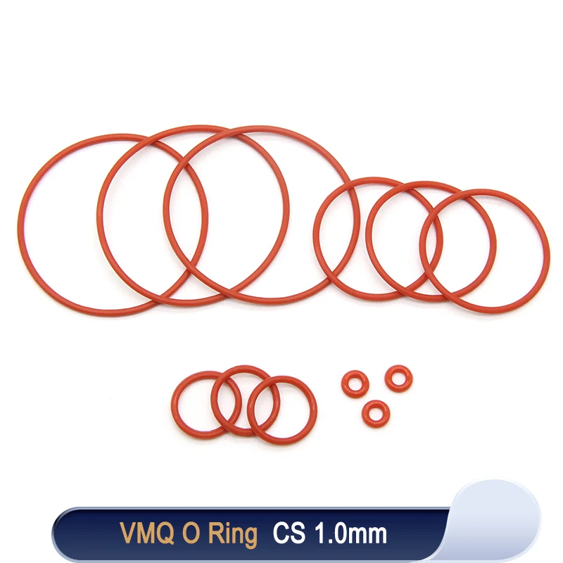 Uxcell Silicone O-Rings - 4mm OD, 1mm ID, 1.5mm Width, VMQ Seal Rings, Red, Pack Of 30, Temperature Resistant