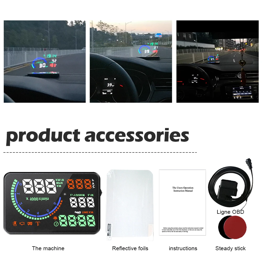 WiiYii I9 Obd2 HUD  ÷ ӵ ӵ 溸 ڵ  Ʈ ,  RPM 