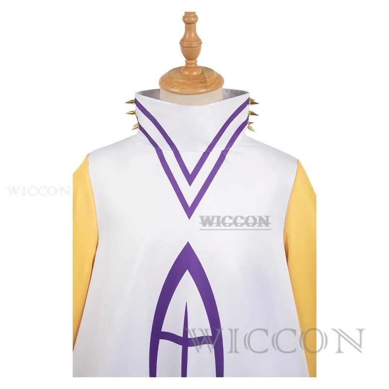 

Hazbin Adam Cosplay Anime Hotel Soft Clothes Cosplay Costume White yellow purple Suit cos Halloween Party Adult Men Costume