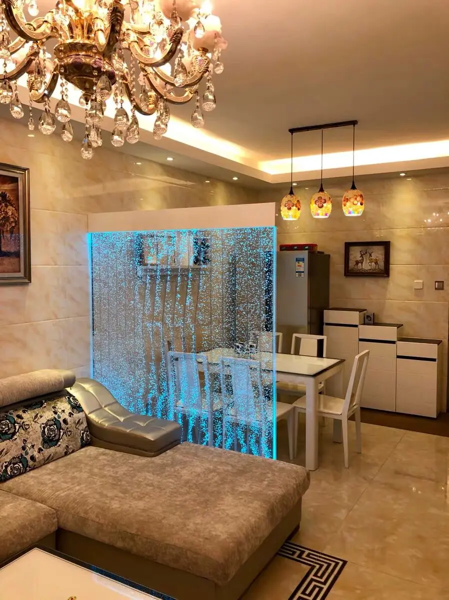 ZK Large Acrylic Screen Water Curtain Wall Water Bubble Wall Creative Hallway Partition