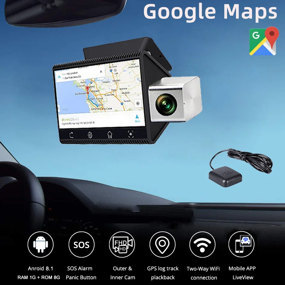 Bluavido-4G ȵ̵ ڵ DVR GPS   1080P  ķ, Ʈ  ڵ    ڴ  