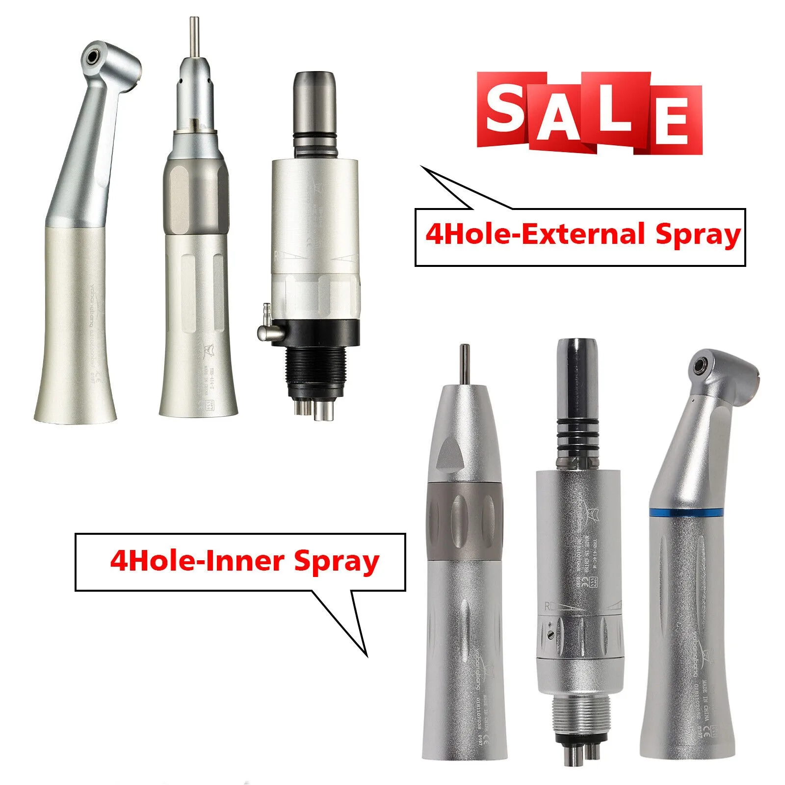 

NSK Style Dental Slow Low Speed Inner/External Spary Straight / 2/4Hole Air Motor / Contra Angle Handpiece