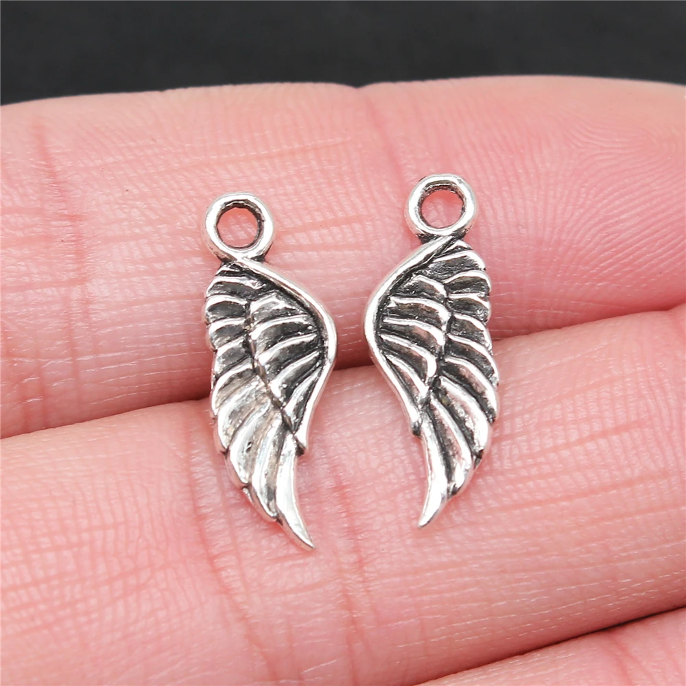 WYSIWYG 20pcs 21x8mm 천사 날개 매력 3 색 조류 날개 매력 보석 만..