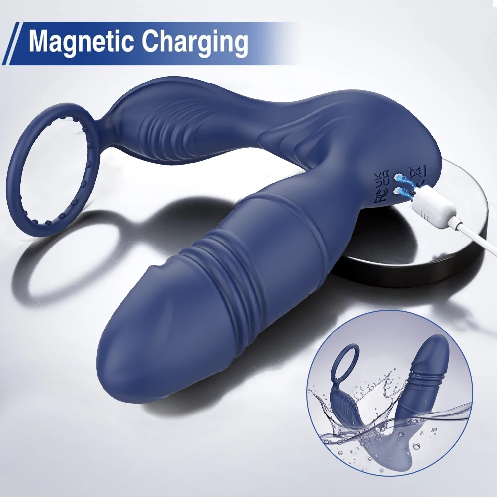 Männlicher Stoßvibrator, Prostata-Massagegerät, App-gesteuerter Vibrator für Männer, verzögerter Samenerguss, Korkring-Buttplug, Sexspielzeug für Erwachsene_voghion.com
