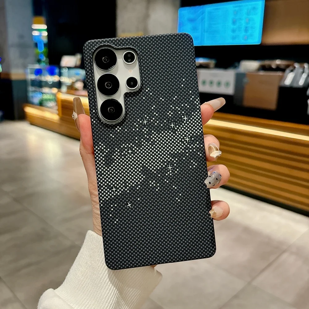 Luxury Frameless Carbon Fiber Texture Phone Case with MagSafe Compatibility