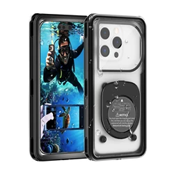 Premium IPX8 Waterproof Smartphone Case with 360° Full Coverage, 6.9 - Inch Size - iPhone 12 Mini (Black)