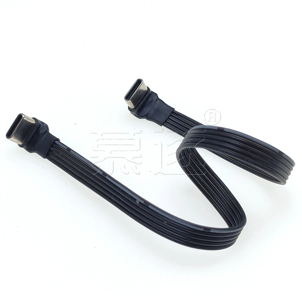 5CM 10CM 20CM 30CM 50CM 100CM USB 2.0 Type C to Type C Extension Cable 90° Adapter FPC FPV Band Flat USB C Cable 3A 5CM-100CM