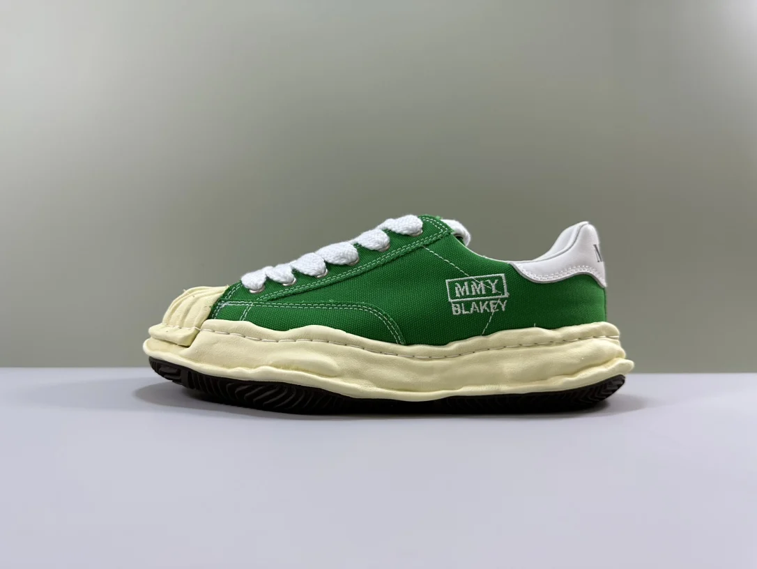 

Dissolve Sole Letter Embroidery Green Canvas Shoes MMY Shell Thick Bottom Men Casual Mihara Women's Sneakers Lace-up Yasuhiro