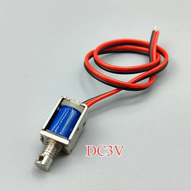 Push Pull Electromagnet DC 3V 5V 6V 9V 12V 8mm*10mm Mini Through Type Open Frame Spring Solenoid Magnet Stroke 4mm
