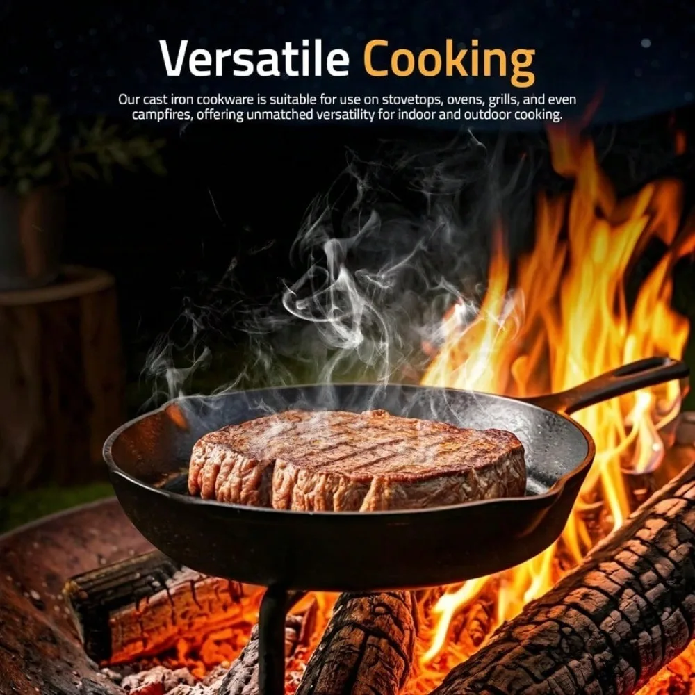 Cast Iron Non-Stick Frying Pan – Induction-Compatible Skillet for Omelettes & Pancakes 5
