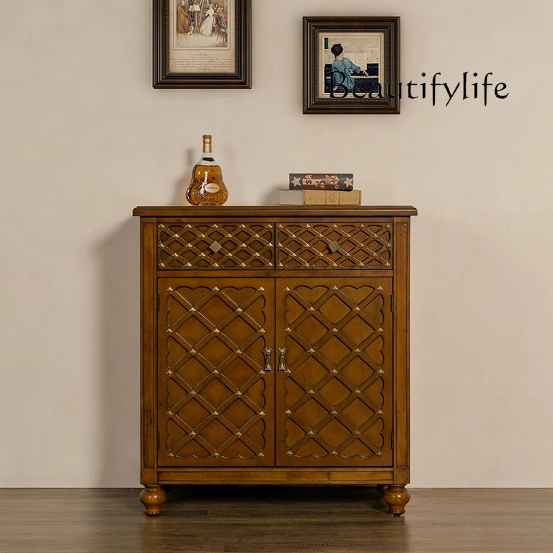 

American Country Chest of Drawers Household Antique Solid Wood Storage Cabinet