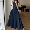 548690-bf46ad.jpg فستان نسائي بلا أكمام مطوي ، فستان صيفي كوري ، فستان ماكسي متأرجح أنيق