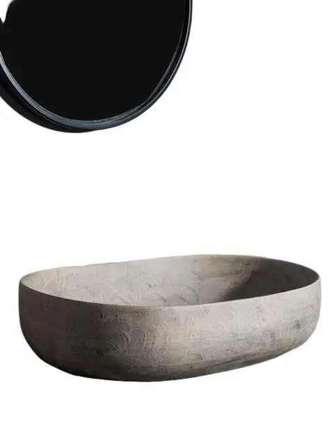 อ่างล้างหน้าลานย้อนยุค wabi-sabi ลมตารางอ่างล้างหน้าศิลปะอ่างล้างหน้าในครัวเรือนระเบียงอ่างล้างหน้าอ่างเดียวความคิดสร้างสรรค์กลางแจ้ง 5