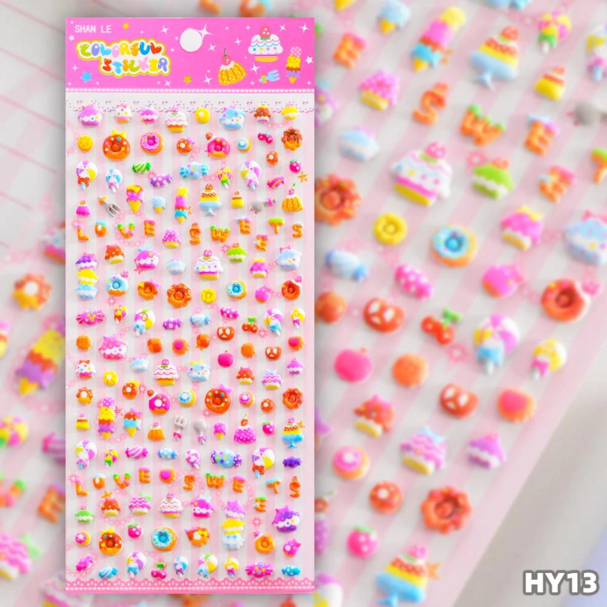 MSLSOZ 4 stuks schattige mini gezwollen stickers