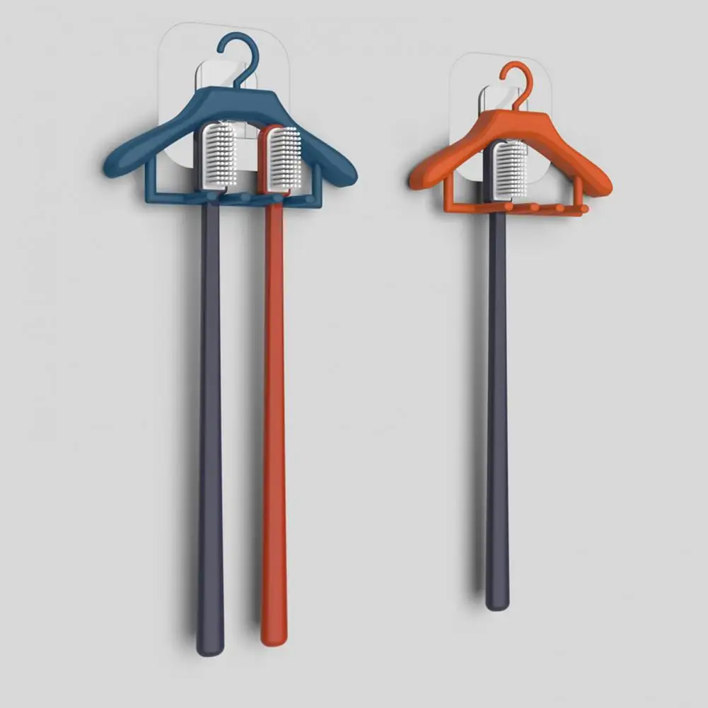 

No Punching Toothbrush Holder Toothbrush Holder Durable Wall-mounted Toothbrush Holder Hanger Shape for Bathroom Storage Home