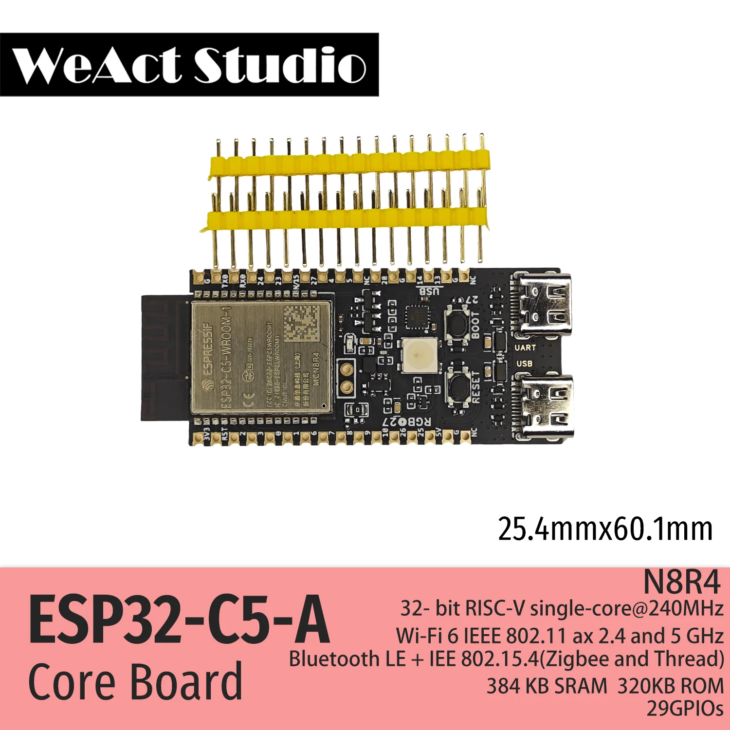 รูปสินค้า บอร์ดพัฒนา Wi-Fi 6 ESP32-C5-A รองรับ 2.4/5GHz