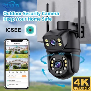 4K Wifi PTZ Camera Dual Lens 8MP HD Outdoor IP Camera Auto Tracking Security Protection CCTV Surveillance iCsee P2P RJ45 port 1
