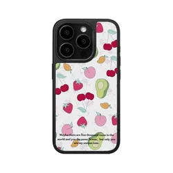 Summer Vibes Colorful Fruits Soft Shockproof Silicone Phone Case - Black Edged Design - iPhone 14