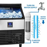 Machine à glaçons commerciale 120 kg/24h avec épaisseur de glace réglable, idéale pour les salons de thé, les cafés ou l'usage domestique 7
