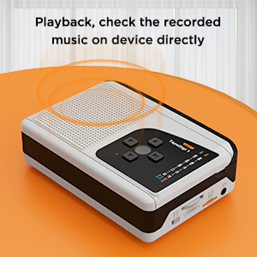 ezcap234 USB Cassette Player w/ Tape-to-MP3 Converter Built-in Speaker Microphone Portable Walkman Voice Recorder Support AM/FM