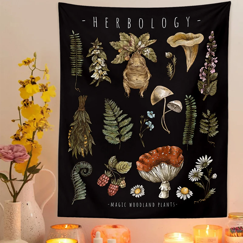 Psychedelic Mushroom Tapestry Divination Psychic Wall Hanging Hippie Boho Cute Room Decoration Magic Tapestries Art Home Decor Tapestry Decorations