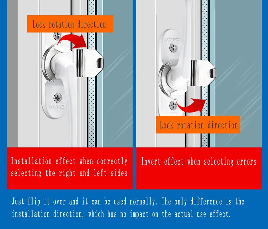 Description Picture 6 of itemPlastic Steel Aluminum Alloy Sliding Doors Windows Long Handle Crescent Lock Safety Lock Buckle Anti-theft Window Lock Hook