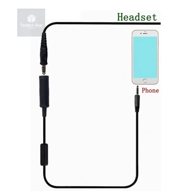 Phone PTT US Nexus U93 TP120 Military/non-military Plug to 3.5mm Plug Music Adapter