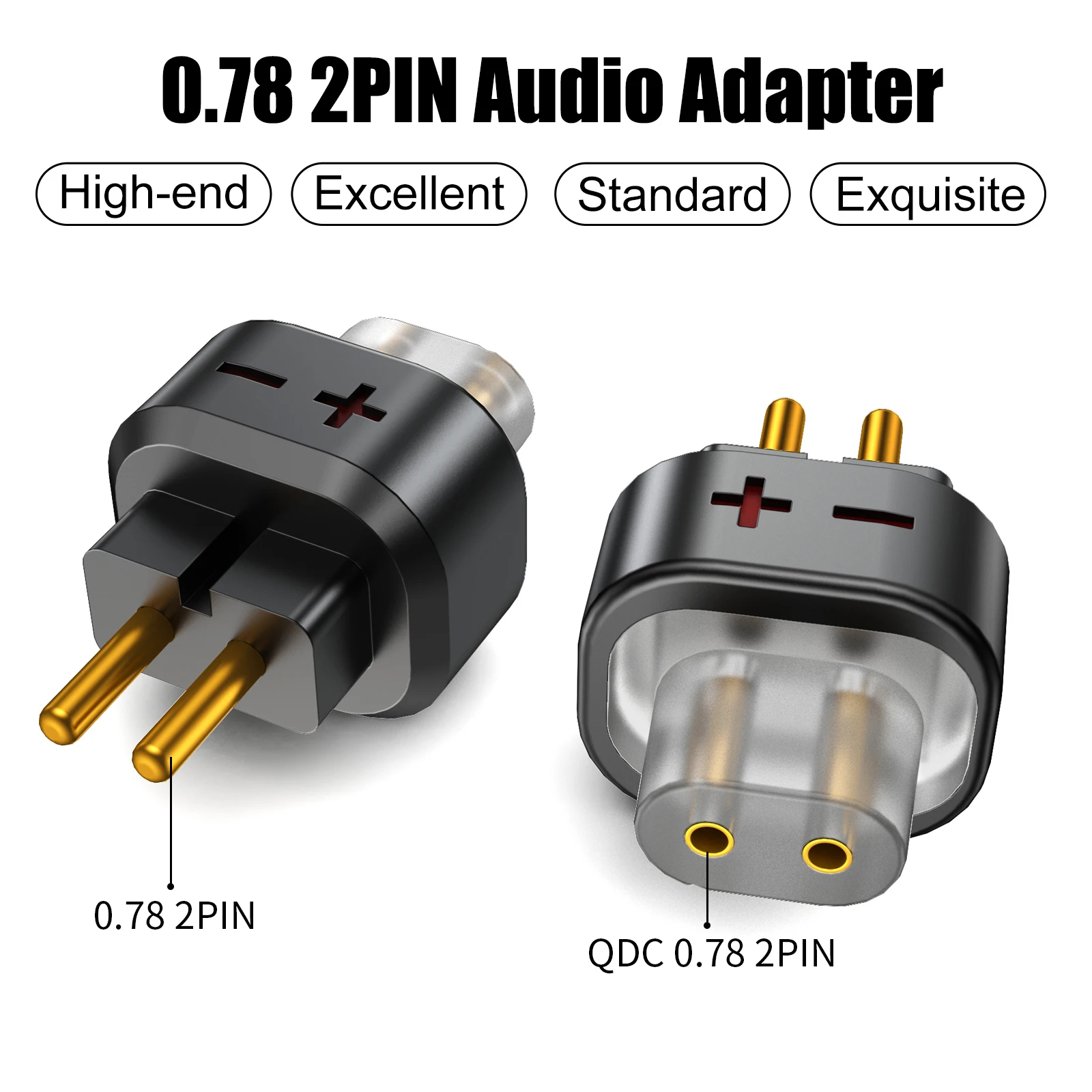 OKCSC QDC Female 0.78 2 Pin Male Earphone Adapter to