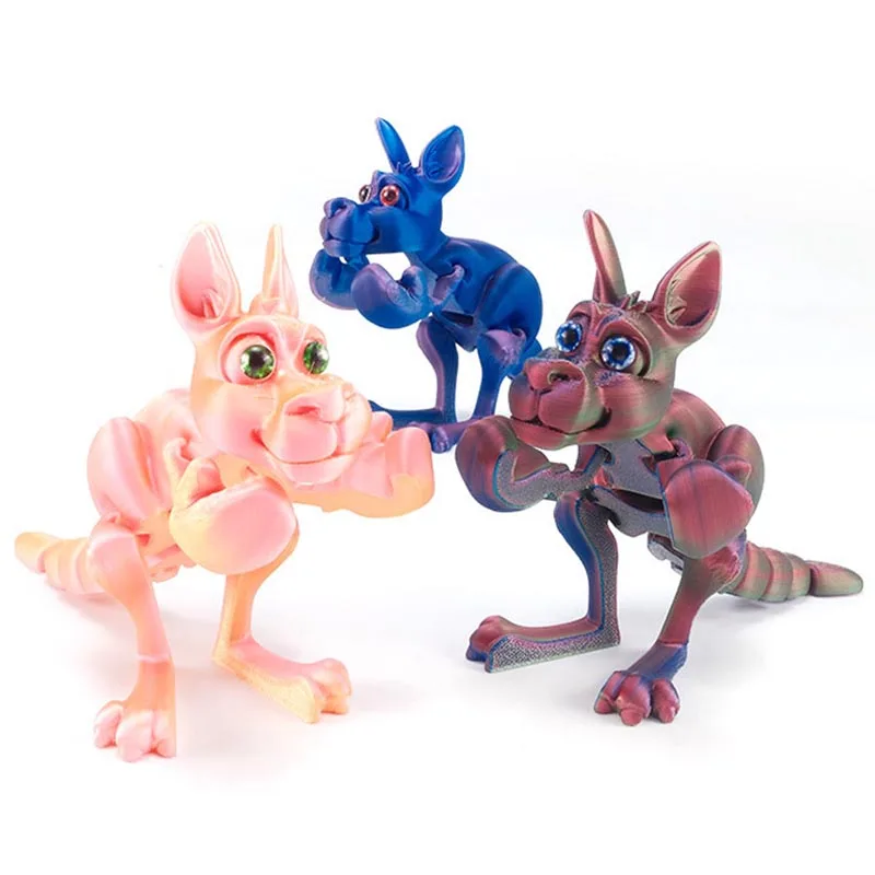 3D Printing Boxing Kangaroo Movable Joint Fidget Toy Creative Model Collection Toy Ornaments Figure Animation Ornaments