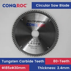 185x30mm 80-Teeth TCT Circular Saw Blade Woodworking Cutting Disc