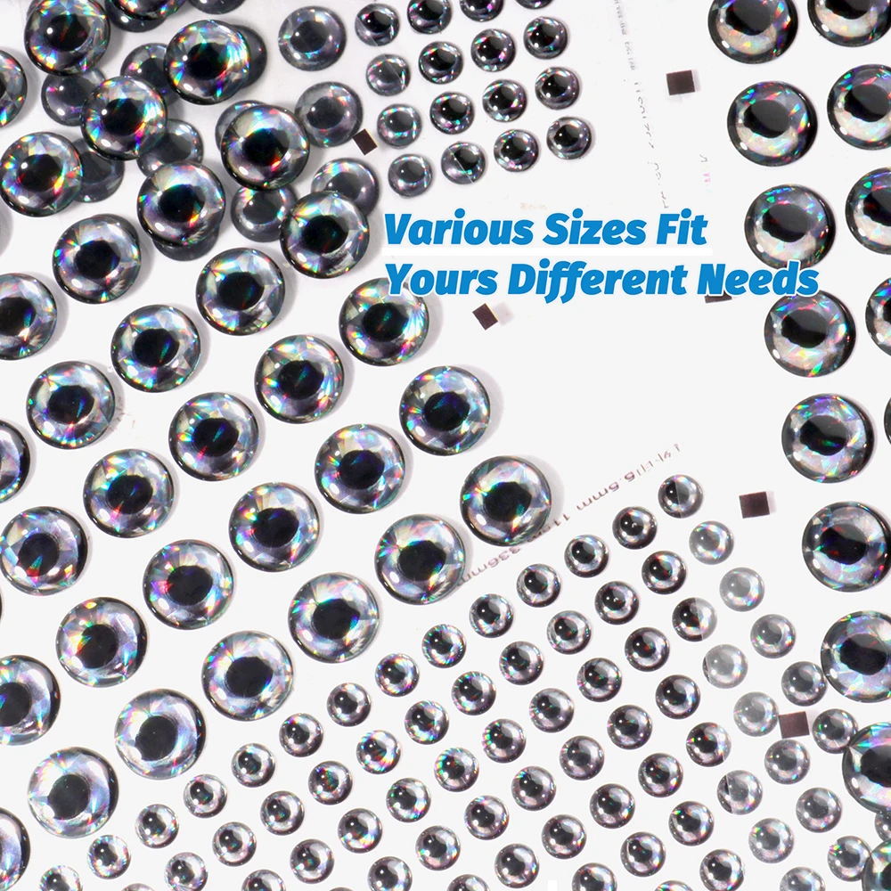Description Picture 3 of itemFishing Lure Eyes 3D Holographic 5.5mm 6mm 7.5mm 9mm 11.5mm DIY Simulation Color Eyeball Artificial Bait Fly Fish Eye Sticker