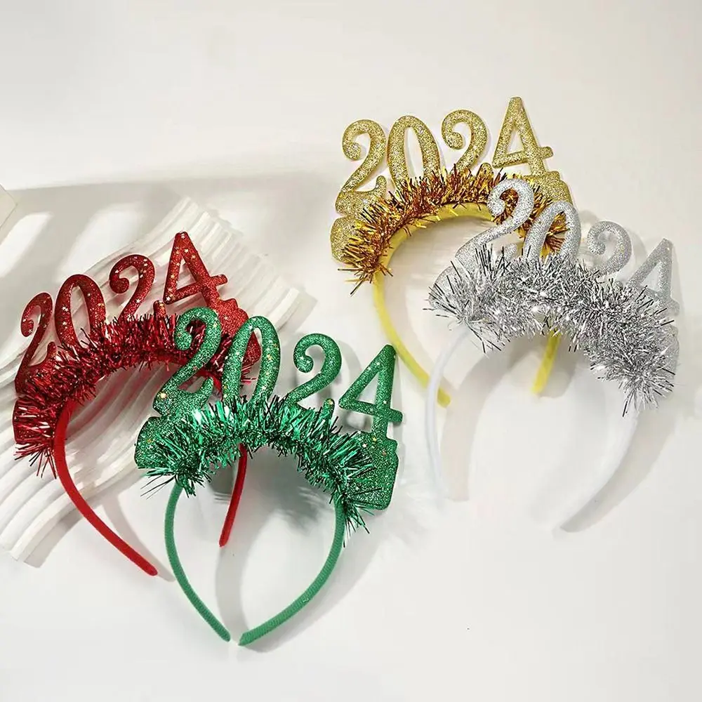 

2024 Happy New Year Headband for Christmas Activity Party Decoration Props Supplies Hair Band Headwear Hair Accessories