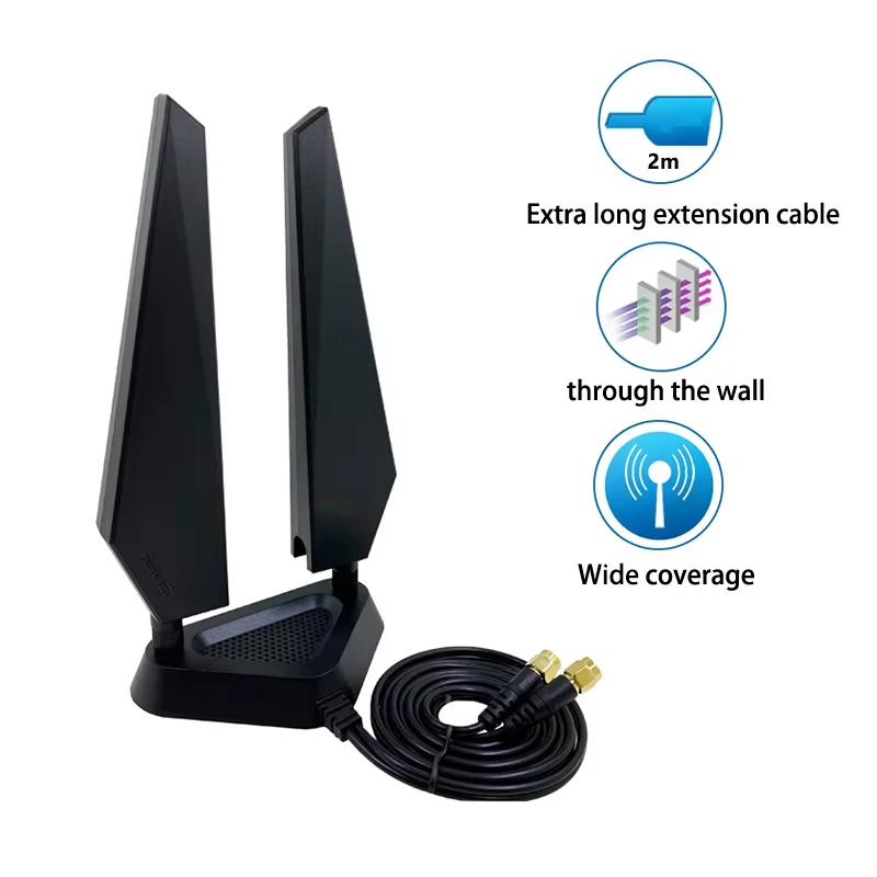 2.4G 5G Dual Band WiFi Antenna ASUS AC5300 Amplifier Magnetic Long Range Mobile Phone Router Modem Network Card Signal Booster