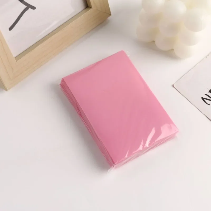 50pcs Girl Pink Card Sleeves Postcards Collect Bag Card Organizer Protective Film Double Layers Sleeve Desk Accessories 50pcs ins style photo photocards postcards protective sleeve color transparent waterproof gaming card film cover protector