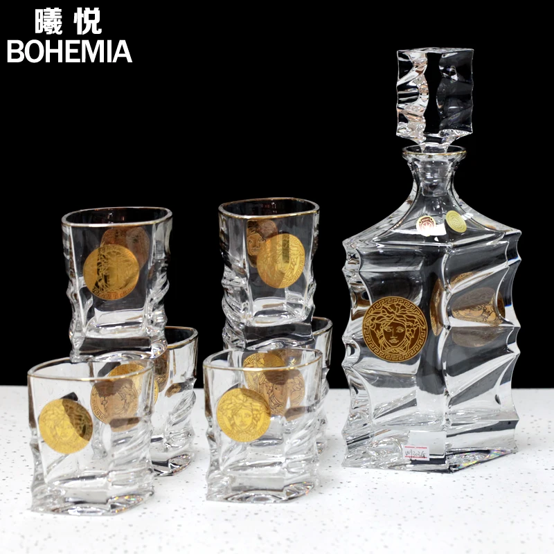 D303 juego de Barware de cristal importado bohemio Original, juego de 7 piezas de vino extranjero