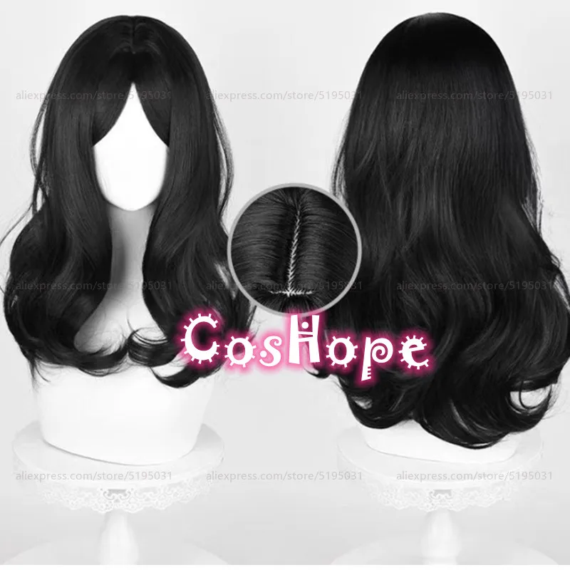 

Pieck Finger Cosplay Wig 60cm Long Curly Wig Black Wig Cosplay Anime Cosplay Wigs Heat Resistant Synthetic Wigs
