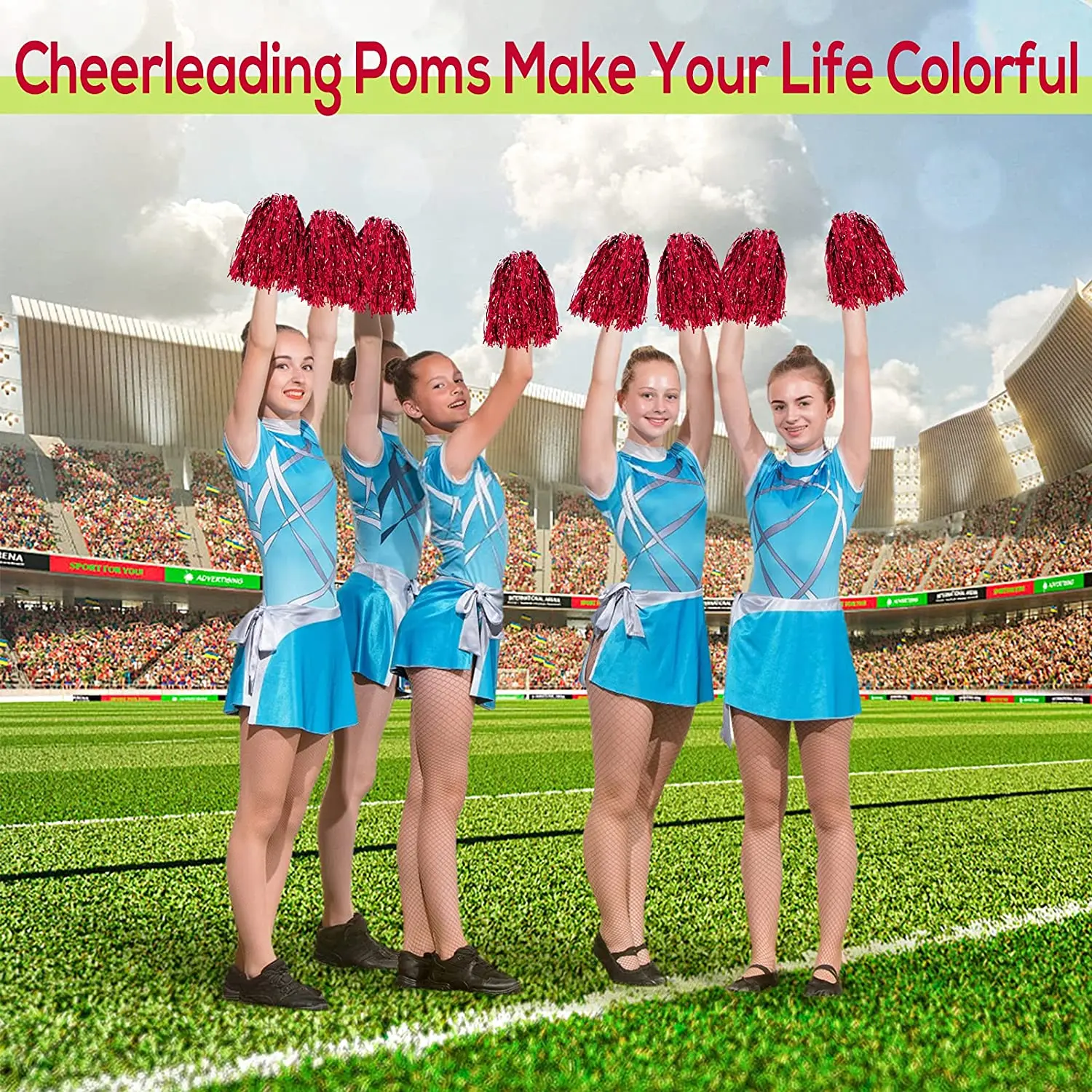 1PC 28CM Cheer Dance Sport Competition Cheerleading Pom Poms Flower Ball For for Football Basketball Match Pompon Children Use