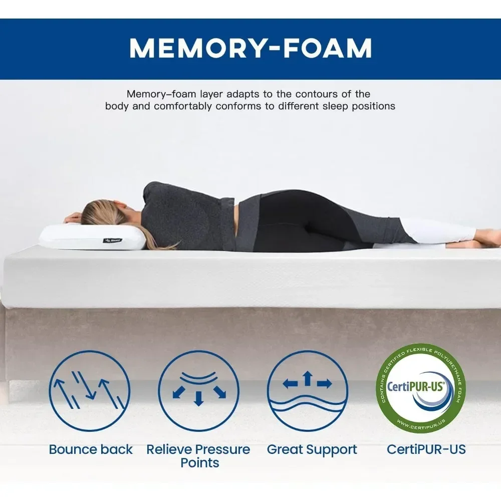 Twin Size Bed Mattress for Cool Sleep & Pressure Relief, Medium Firm Mattresses,  8 Inch Twin Mattress Gel Memory Foam Mattress 4