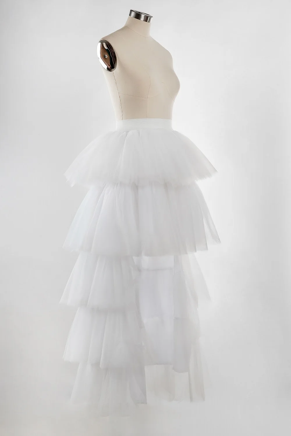 BABYONLINE High-Low-Tüllrock, gestufte Rüschen, asymmetrischer Ballrock, Punk-Tüllkleid unter Petticoat, lässiges Ball-Party-Outfit – Detail 18