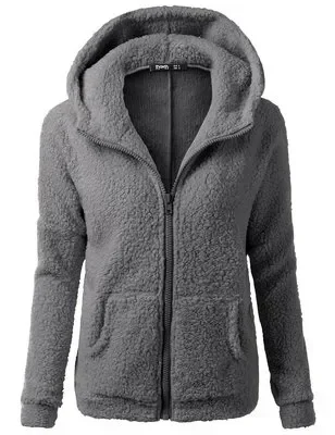 

Autumn Winter Warm Jacket Women hoodie Hooded 2024 Casual Female Hoodies Sweatershirt Zipper Coat Solid Soft Fleece Women Coat