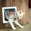 Installation Weatherproof 4 Ways In and Out ABS Material for Small Dogs,Cats Freely Cat Door Pet Supplies Flap Door Dog Gates 4
