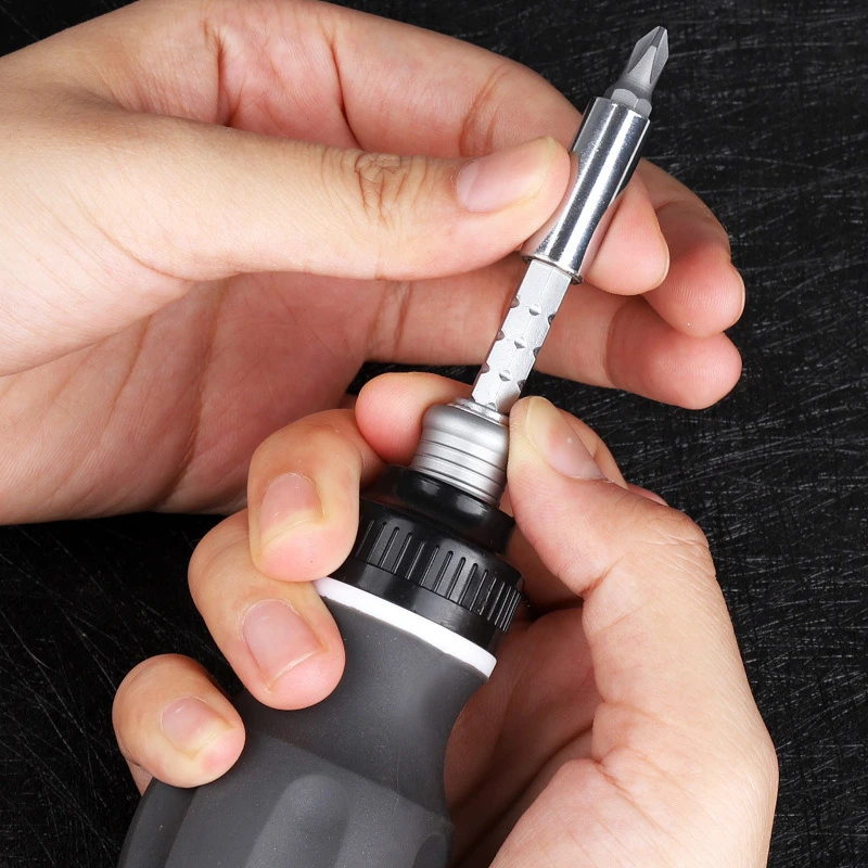 Compact 8-in-1 Adjustable Multifunctional Ratchet Screwdriver Set