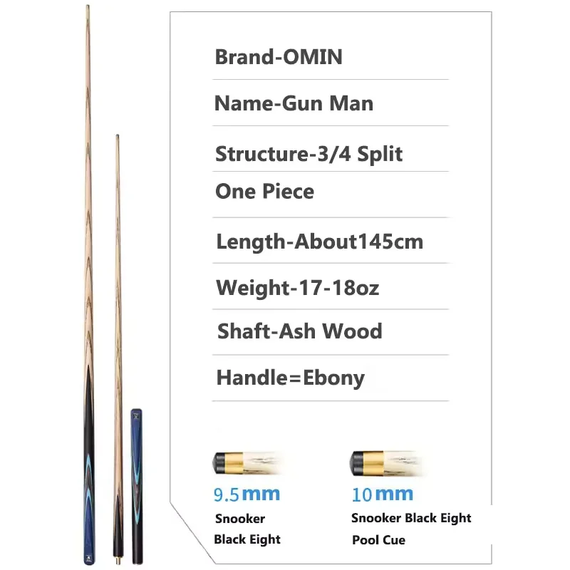 OMIN Snooker Cue Stick & Case Set 3